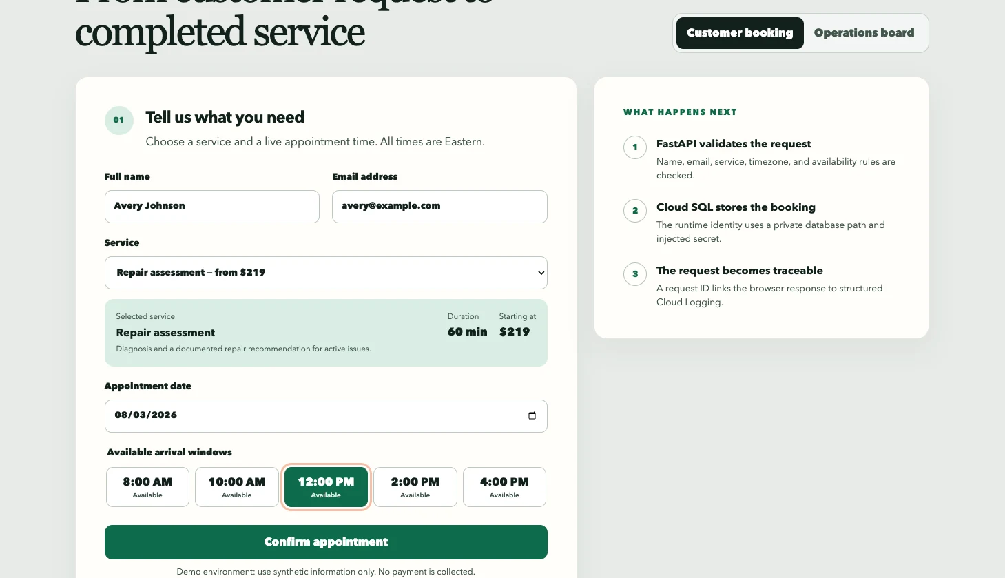 API-backed availability