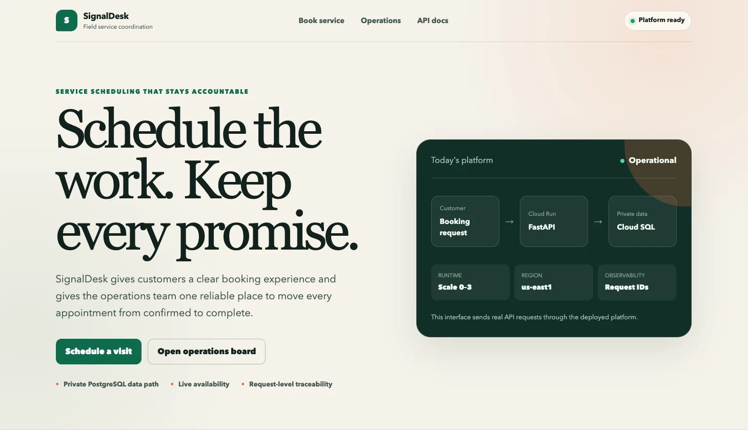 A real service, not a static mock-up